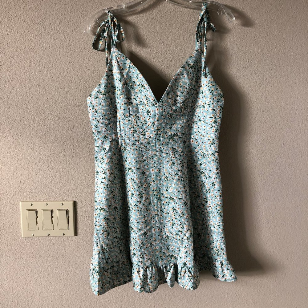 Shein Blue/Green Floral Mini Dress